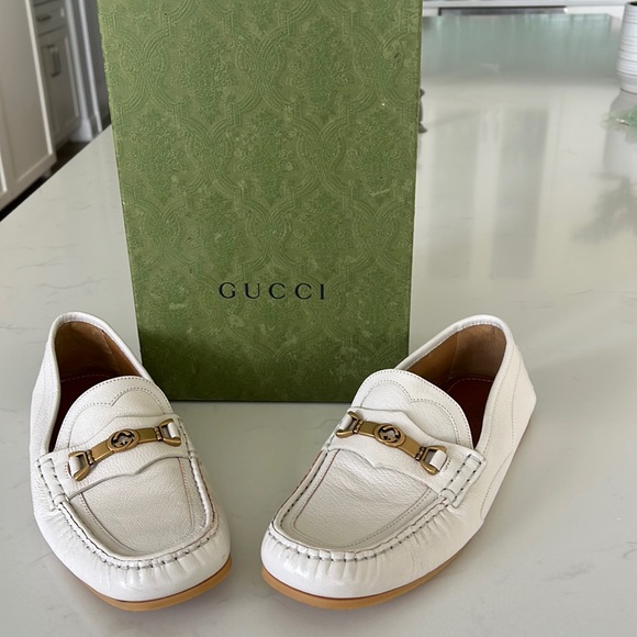 Gucci Mens driving loafer with horse-bit size 8 1/2 NWOT - Picture 1 of 8